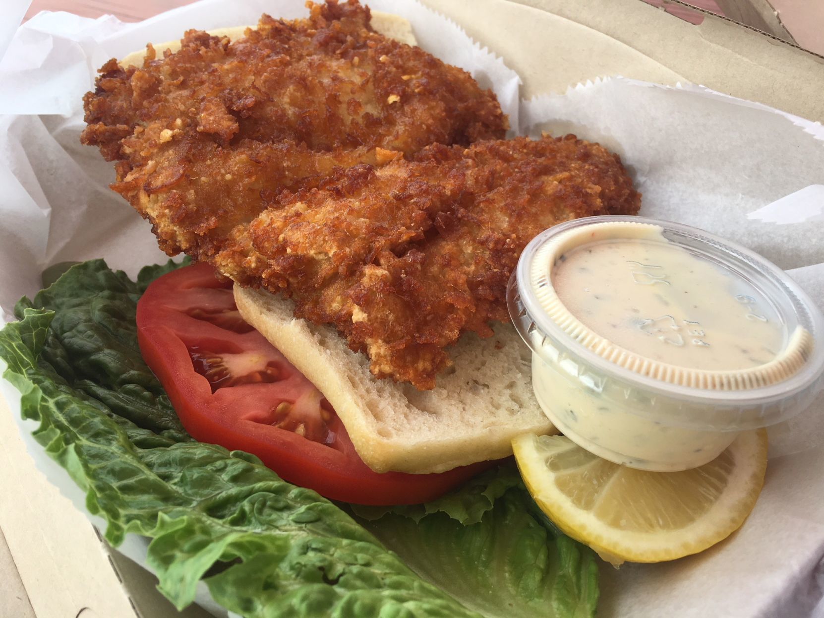 Pinky's cod sandwich